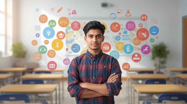 Show the concept of identifying skills before choosing a career.